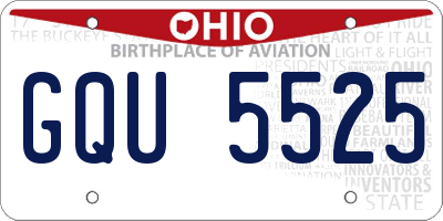 OH license plate GQU5525