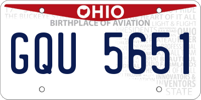 OH license plate GQU5651