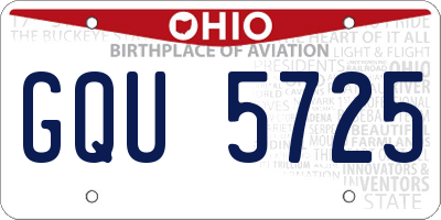 OH license plate GQU5725