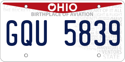 OH license plate GQU5839