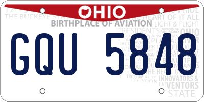 OH license plate GQU5848