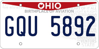 OH license plate GQU5892