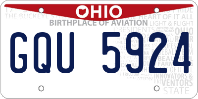 OH license plate GQU5924