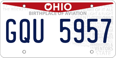 OH license plate GQU5957