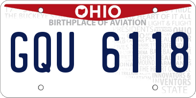 OH license plate GQU6118