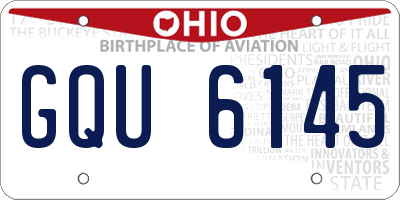 OH license plate GQU6145