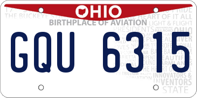 OH license plate GQU6315