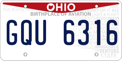 OH license plate GQU6316