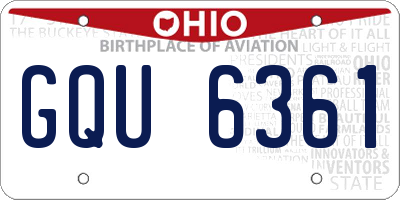 OH license plate GQU6361