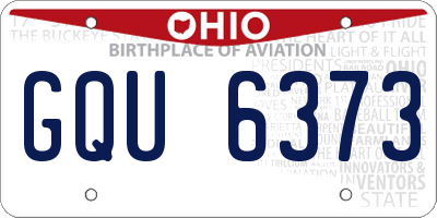 OH license plate GQU6373