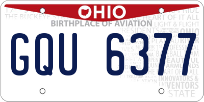 OH license plate GQU6377