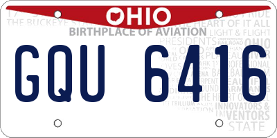 OH license plate GQU6416