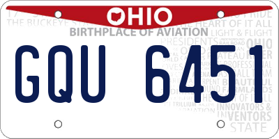 OH license plate GQU6451
