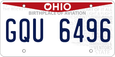 OH license plate GQU6496