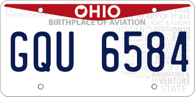 OH license plate GQU6584