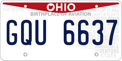 OH license plate GQU6637