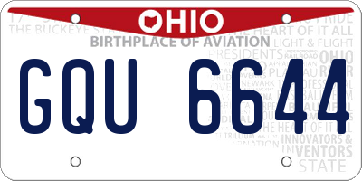 OH license plate GQU6644