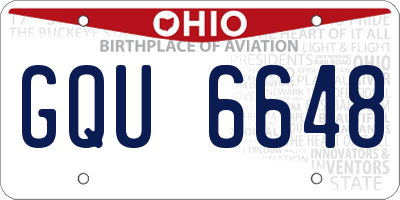 OH license plate GQU6648