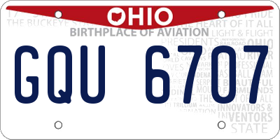 OH license plate GQU6707