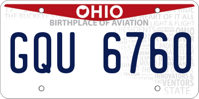 OH license plate GQU6760