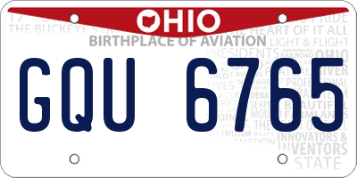 OH license plate GQU6765