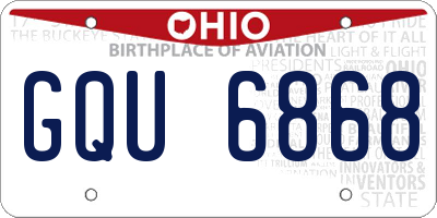 OH license plate GQU6868