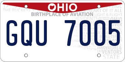 OH license plate GQU7005