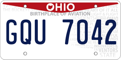 OH license plate GQU7042