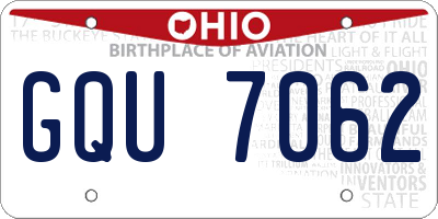 OH license plate GQU7062