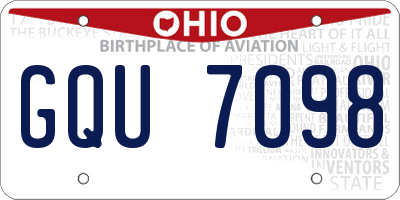 OH license plate GQU7098