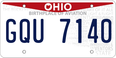 OH license plate GQU7140