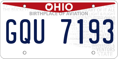 OH license plate GQU7193