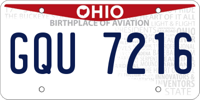 OH license plate GQU7216