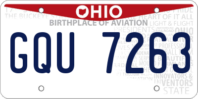 OH license plate GQU7263