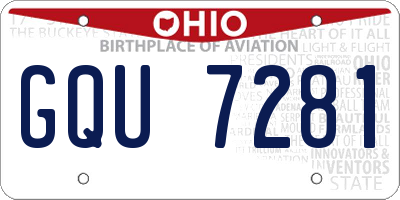OH license plate GQU7281