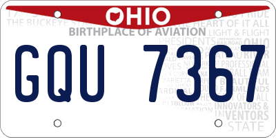 OH license plate GQU7367
