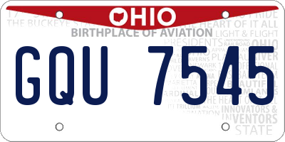 OH license plate GQU7545