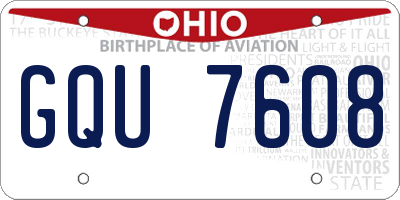 OH license plate GQU7608