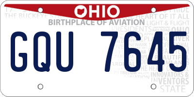 OH license plate GQU7645