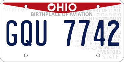 OH license plate GQU7742