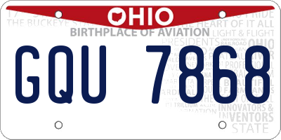 OH license plate GQU7868