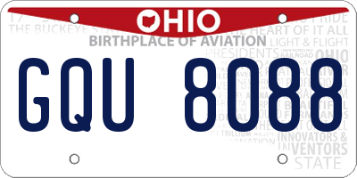 OH license plate GQU8088