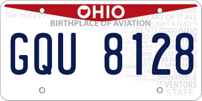 OH license plate GQU8128