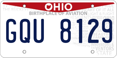 OH license plate GQU8129