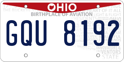 OH license plate GQU8192