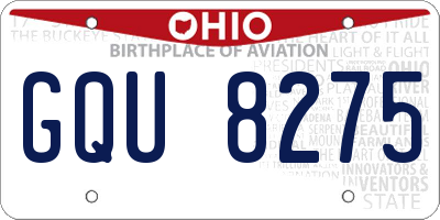 OH license plate GQU8275