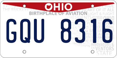OH license plate GQU8316