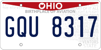 OH license plate GQU8317