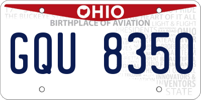 OH license plate GQU8350