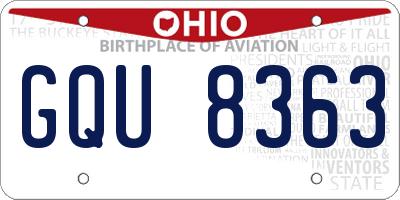 OH license plate GQU8363